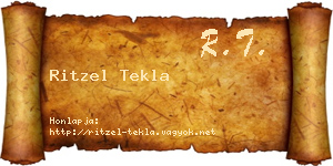 Ritzel Tekla névjegykártya
